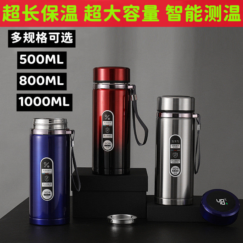 304 large capacity smart sling cup wholesale outdoor portable thermos water kettle car travel water cup engraved logo