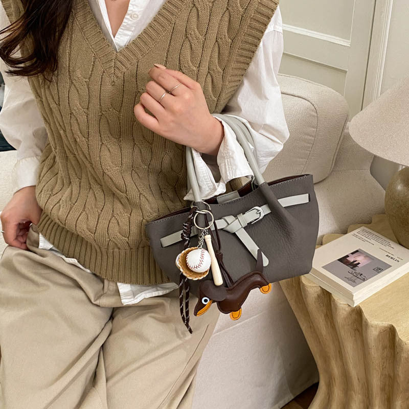 Large capacity retro texture satchel bag women's easiest for matchwork clothing shoulder bag large capacity work easiest for matchcrossbody bag