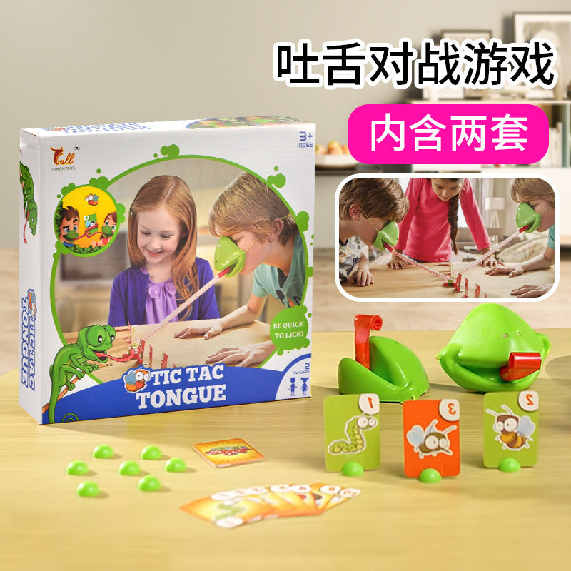 【customizable】frog tongue-out mask lizard playing cards interactive tabletop game card puzzle toy