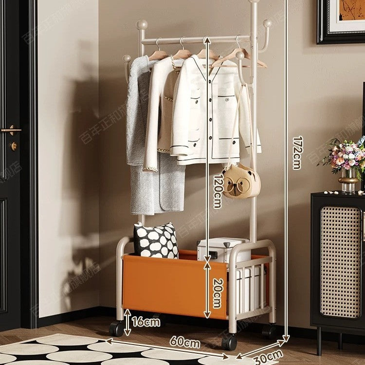 Popular floor-to-ceiling drying rack, multi-functional clothes hanging rod, indoor bedroom removable storage bedside coat rack