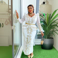 African cross-border supply  women's plus size  new luxury hotfix rhinestone beaded v-neck evening dress