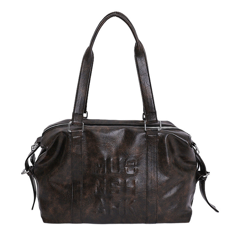 Cute donut charm bag - women's vintage large capacity tote bag - casual shoulder bag - minimalist versatile crossbody bag
