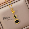 [set] cross-border light luxury four-leaf clover necklace women's earrings bracelet high-end niche fashion exquisite pendant jewelry