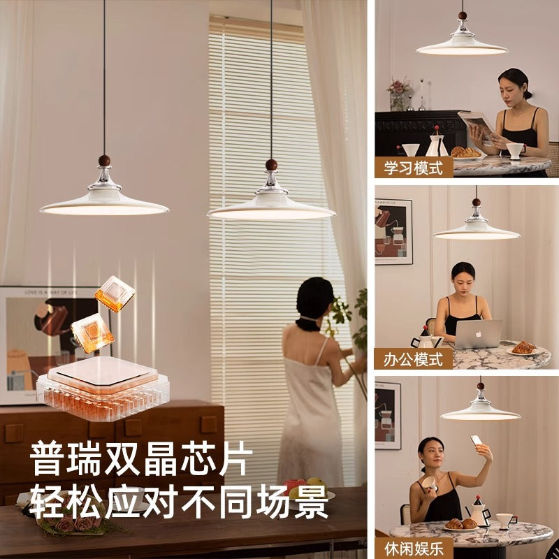 Medieval restaurant double-headed chandelier 2025 new French retro dining table lamp chess player round table lamp flying saucer lighting