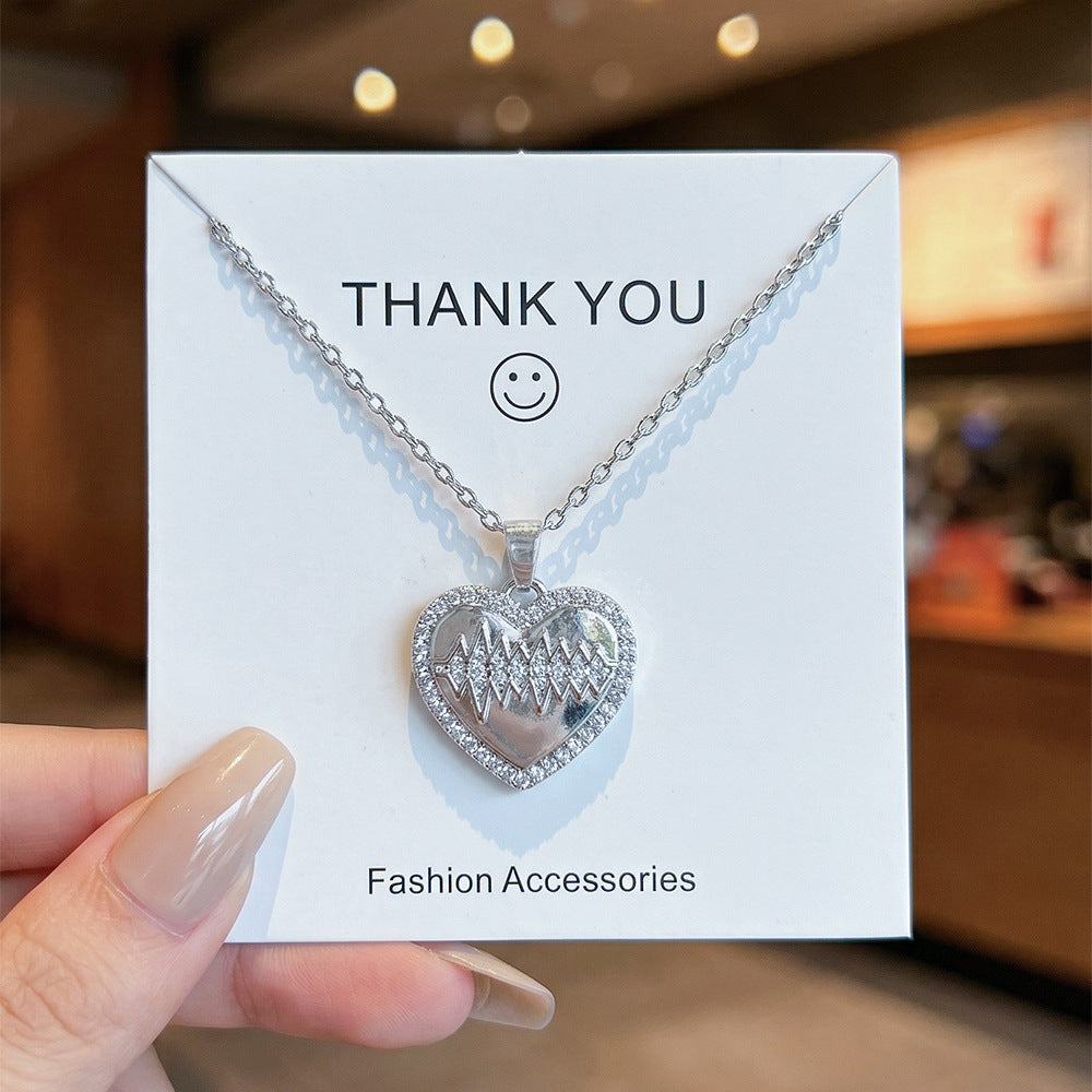 Mother's day bestseller: copper-plated zirconia heart necklace - women's luxury fashion, unique design, perfect holiday gift, choker jewelry