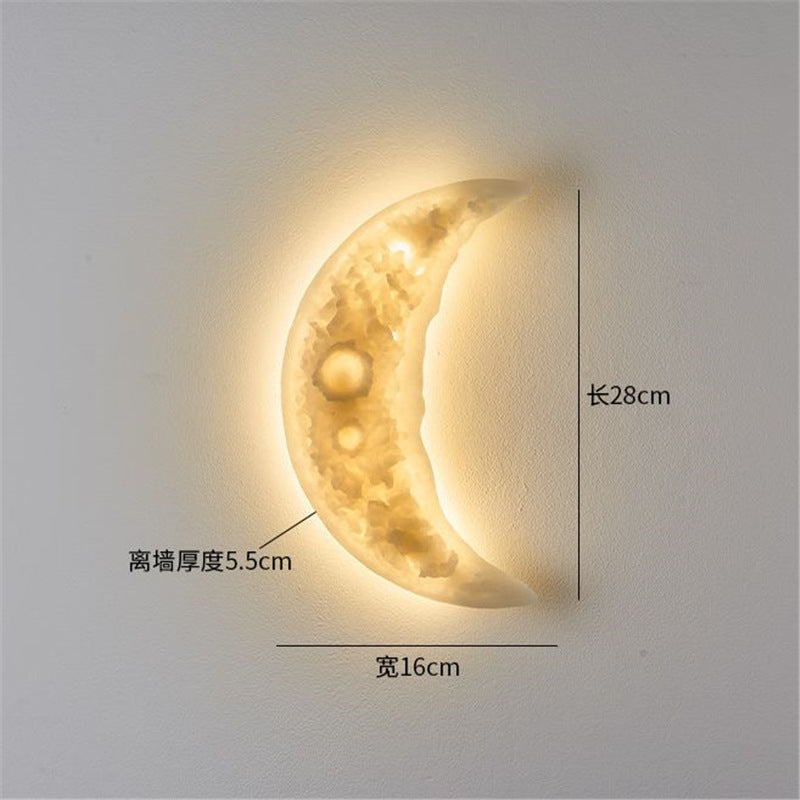 Modern minimalist moon wall lamp - creative ambient lighting for dining room, living room, bedroom, hallway, entryway, wall art decoration, and stairway