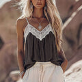 fashion cross-border summer v-neck sexy lace suspender beach vacation style tops