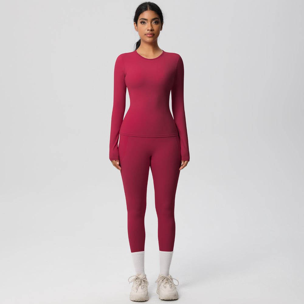 new arrival: tight-fitting long sleeve yoga set - high-waisted butt-lifting yoga pants for outdoor running and fitness