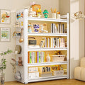 Household steel bookshelf floor-standing storage rack multi-layer perforated board all-in-one wall-mounted shelf living room balcony storage rack