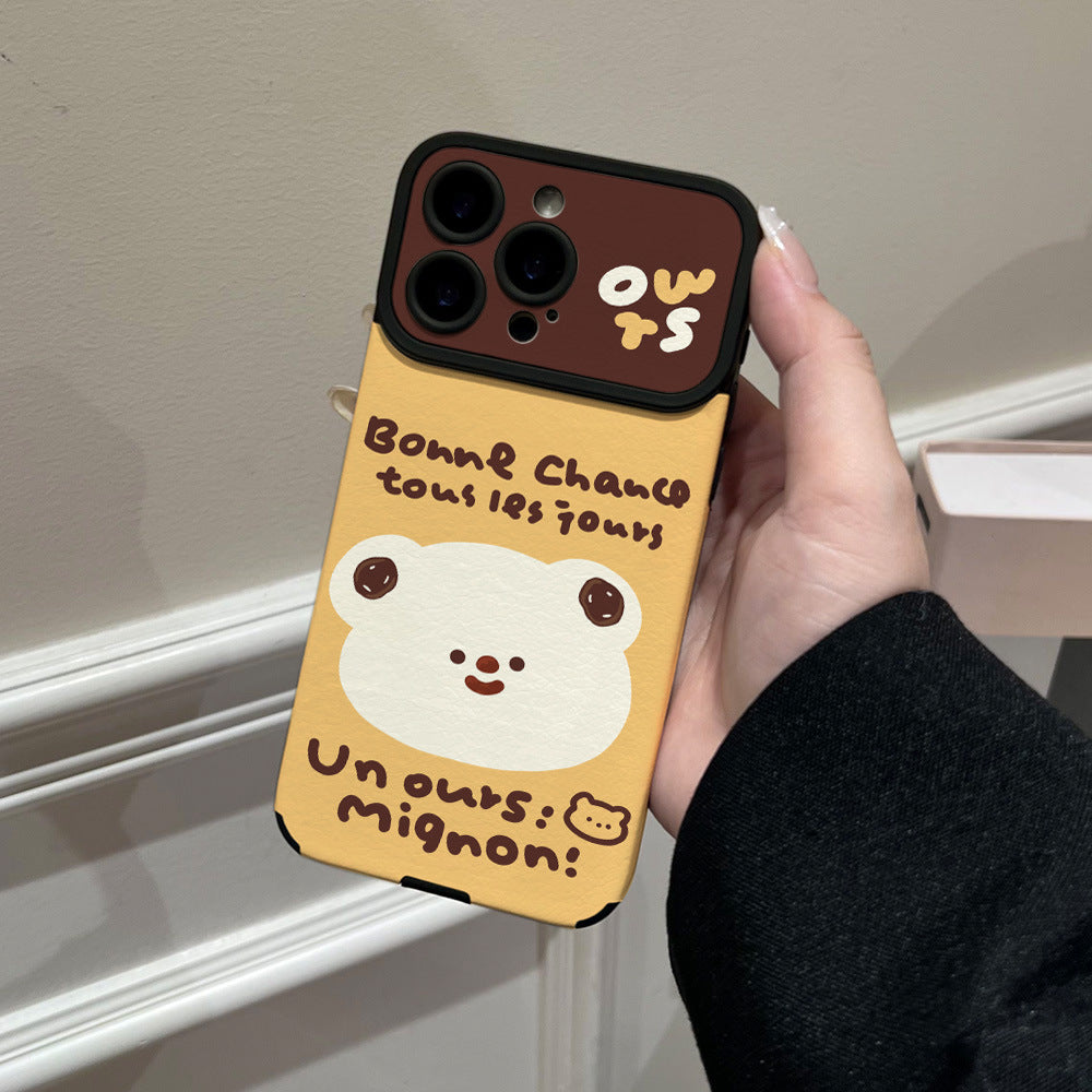 Cute custard bear phone case for iphone 17, iphone 16/15 - trendy, niche, and popular protective cover
