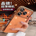 Suitable for iphone 17 pro max electroplated lens film phone case soft apple 15 transparent protective cover anti-fingerprint