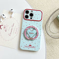 Color block vertical stripe little red star heart stand compatible with apple 17 pro max phone case sweet girl full coverage 16 protective cover