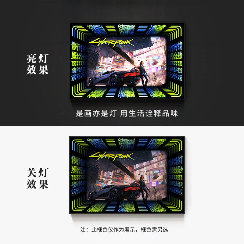KTV box, private room, luminous hanging paintings, bar, pub, wall decoration painting, e-sports room, cyberpunk style mural