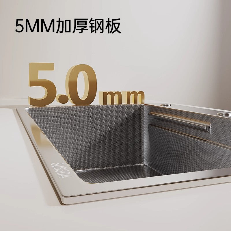 Silver sink large single slot honeycomb thickenedsus304 stainless steel for home vegetable basin dishwashing sink countertop middle and lower basin