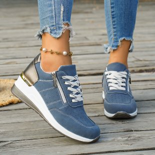 autumn new arrival: plus-size wedge heel casual sneakers, sizes 37-44. wholesale available. dropshipping to  and