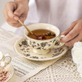 Vintage french afternoon tea teapot and coffee cup saucer set - a beautiful ceramic gift set perfect for housewarming