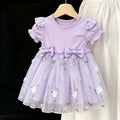 Girls' tulle dress : new summer collection for kids - baby short-sleeve dress, little girl's bubble sleeve princess style, hot seller