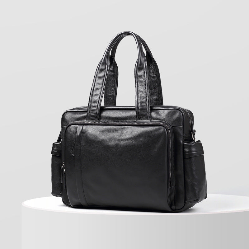 New Leather Men's Bag Casual Tote Men's Briefcase Fashion Business Travel Bag Large Capacity Men's Handbag