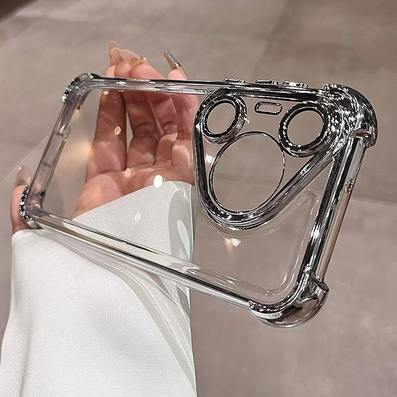 Super airbag suitable for huawei mate80pro mobile phone case electroplated four corners anti-fall p80classy soft shell anti-fall