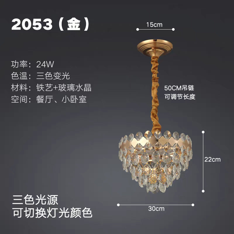 European-style light luxury american crystal small ceiling light for living room, hallway, corridor, entryway, balcony - minimalist modern indoor pendant light