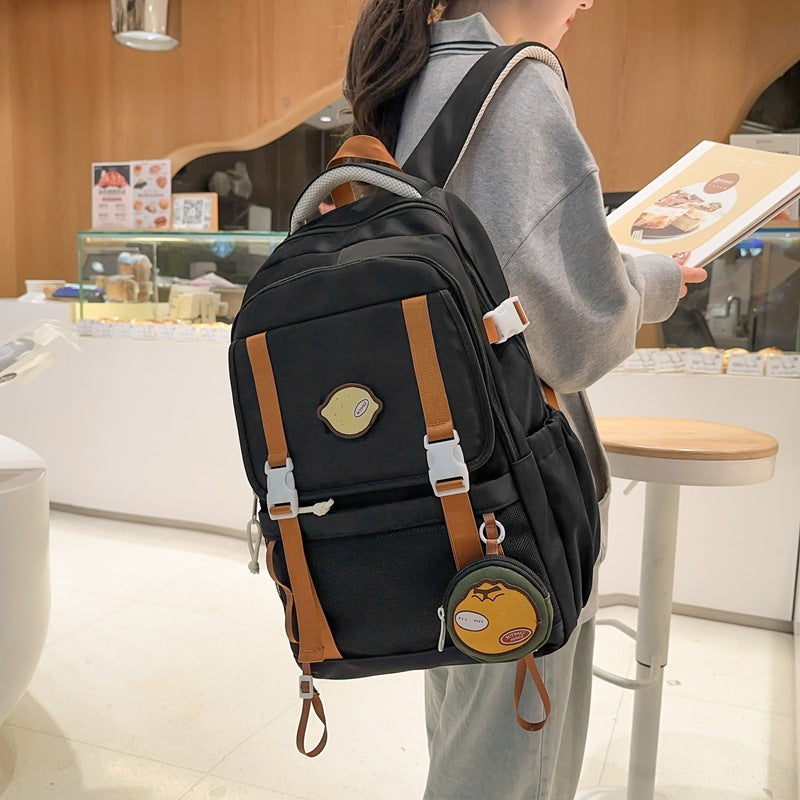 New fruit party large capacity backpack for girls, junior high school students, cute and unique design, laptop backpack