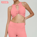 【clearance - no returns or exchanges】knotted design cutout top sports bra - beautiful back tank top for fitness, yoga, and underwear