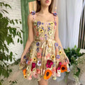 new european and american cross-border  independent station women's 3d floral embroidered bodycon sexy dress