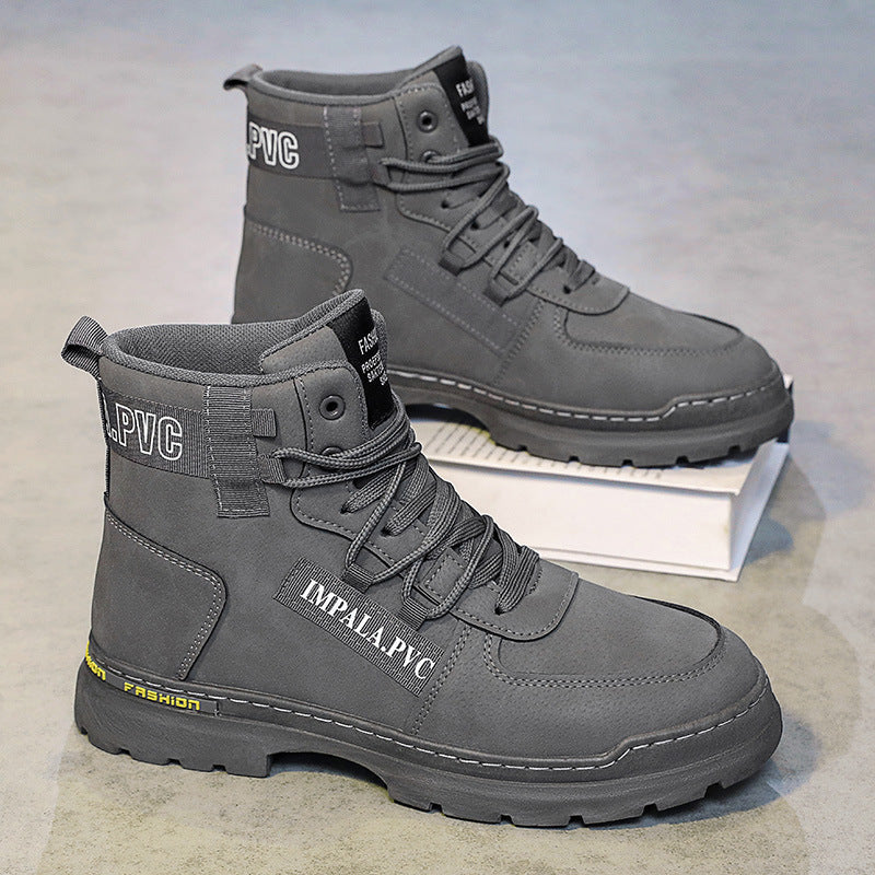 Men's safety shoes 2025 new waterproof non-slip work shoes for men, spring athletic high-top martin boots