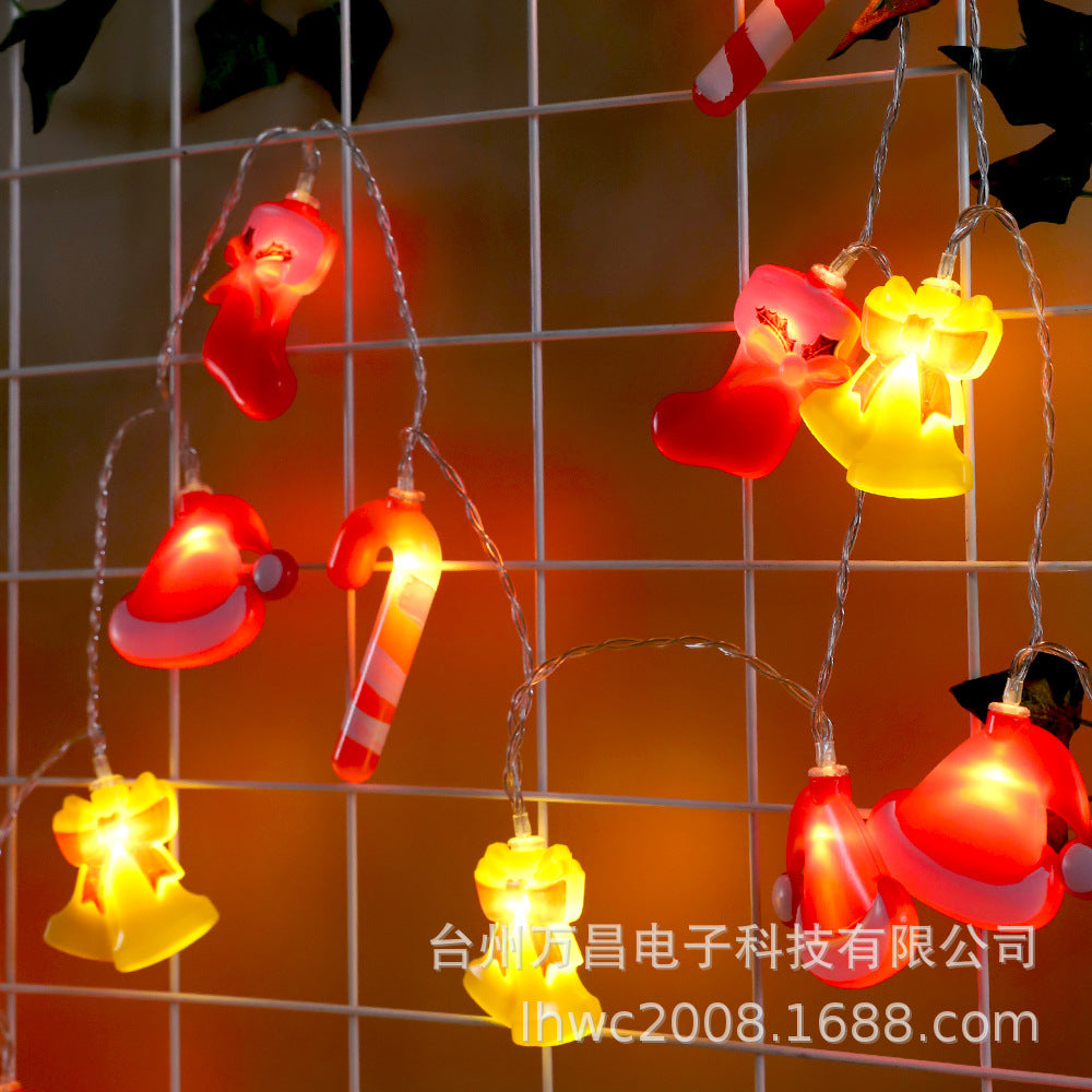 LED Santa Claus Head Light String Outdoor Waterproof Creative Snowman Light String LED Christmas Decoration Flash Light String