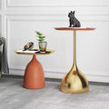 Scandinaviancasual side table small apartment iron small round table cream style for home small coffee table bedside small bedside table no