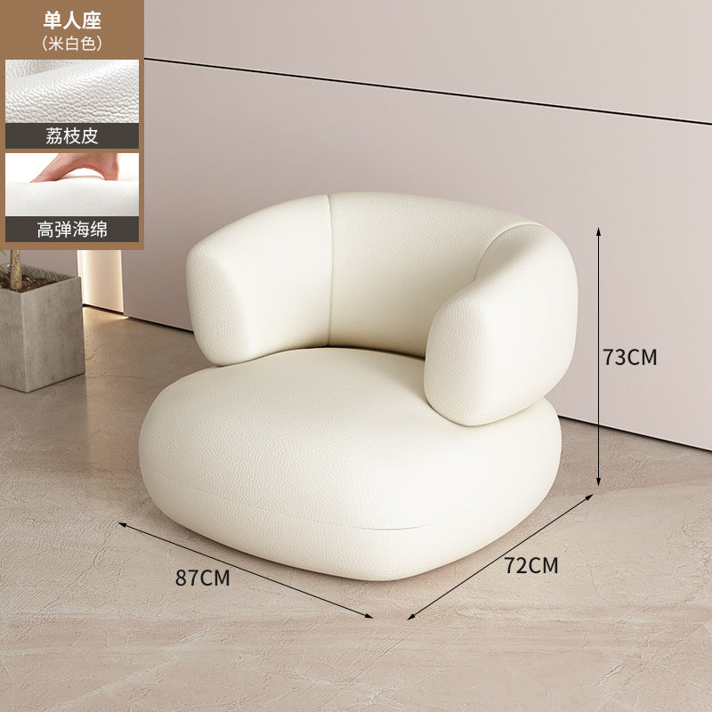 Nordic cream style cat scratching leather large apartment popularins style curved beauty salon hotel rest area corner sofa