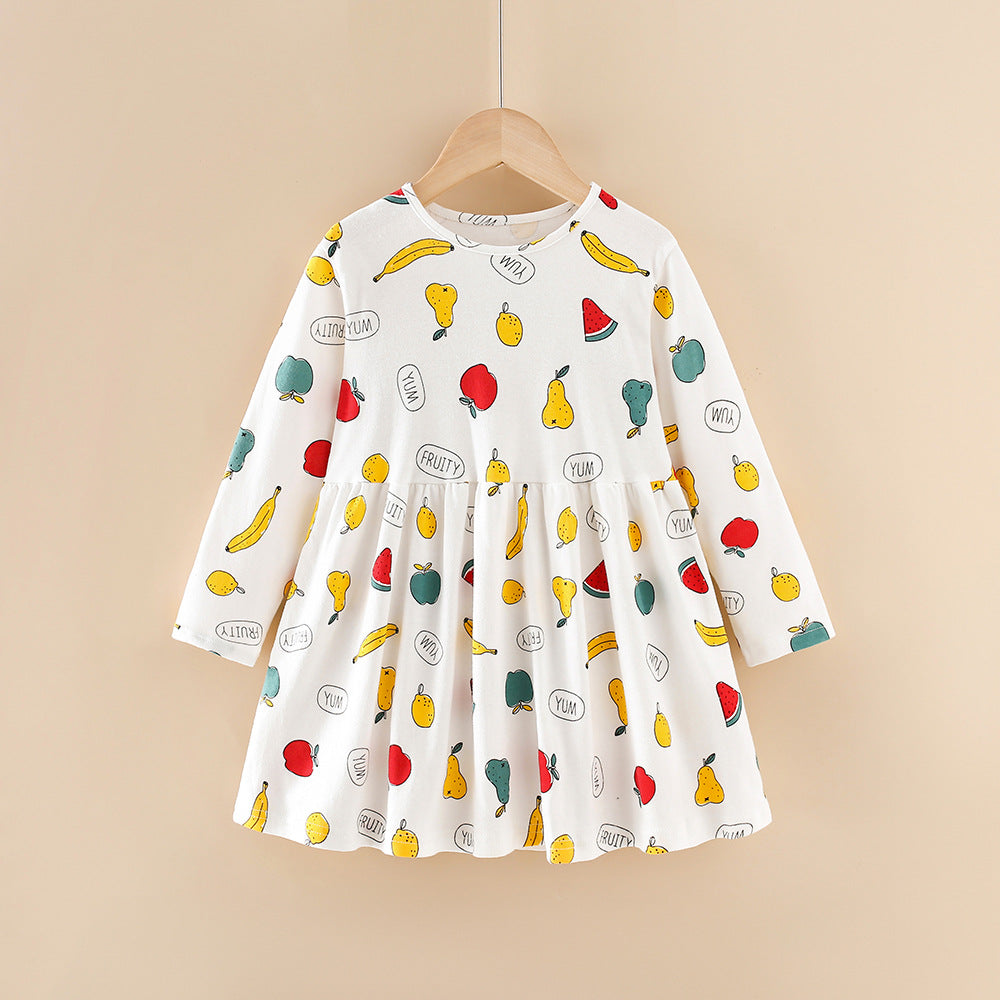 New girls' dress - spring/autumn cartoon princess dress - 100% cotton long-sleeve dress for girls - cross-border  collection