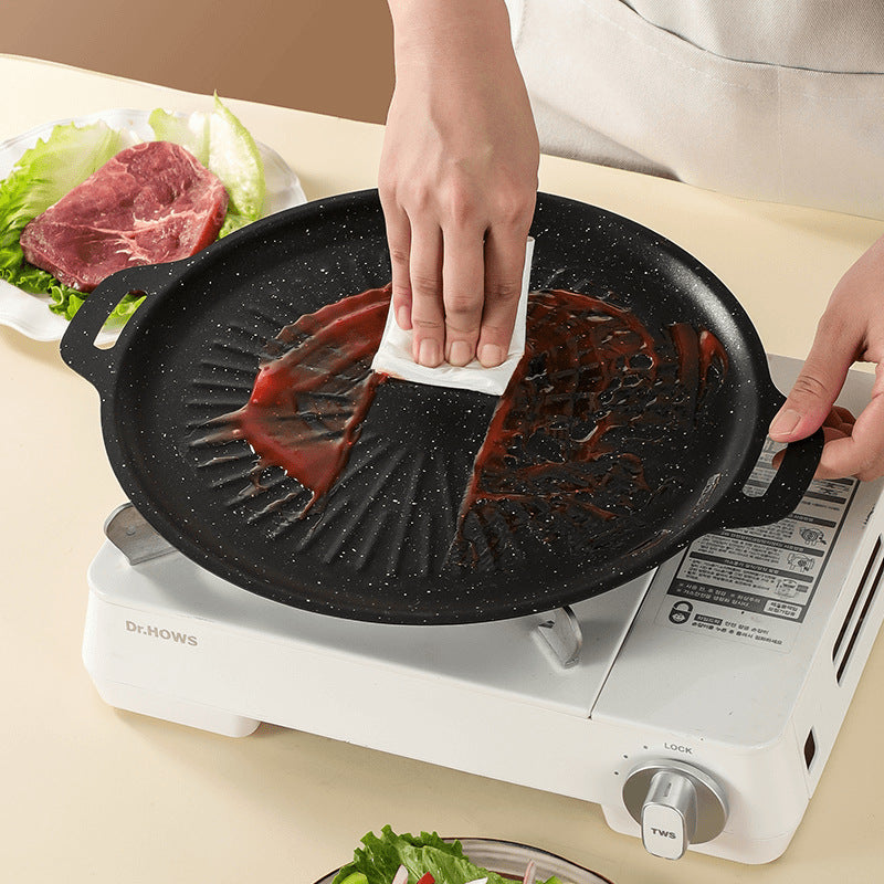 Medical stone round baking dish outdoor camping style barbecue plate commercial korean style barbecue plate multi-functional neutral frying plate