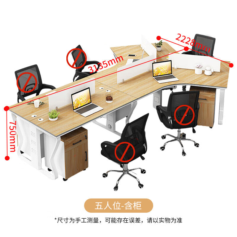 Saint li staff office desk and chair special-shaped employee slot combination office booth financial computer desk