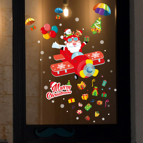 New Christmas wall sticker decoration store decoration glass sticker Santa Claus balloon sticker XH6280