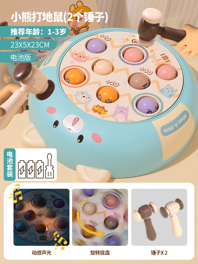 Large whack-a-mole kids toy - early education & brain training game machine for toddlers, stress relief, gift for boys & girls ages 1-3