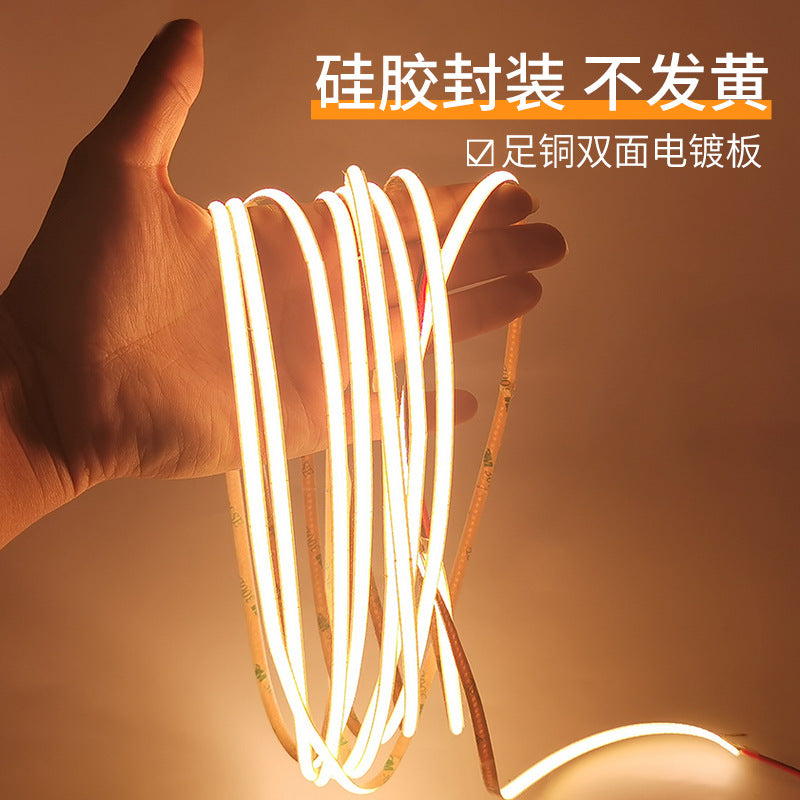 COB light strip 4mm ultra-narrow self-adhesive light strip cabinet wardrobe wine cabinet linear lighting 5v12v24vCOB light strip
