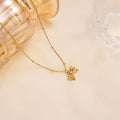 Fresh and sweet "runaway princess" bowknot 18k gold-plated titanium steel necklace - women's luxury design clavicle chain wholesale