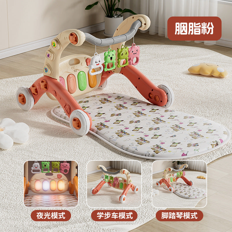 New six-in-one baby walker pedal piano 0-36 months baby puzzle early education music fitness rack