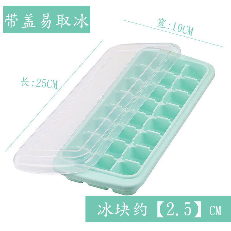 24 grids silicone ice tray ice cube ice making mold ice cube freezer frozen ice cube box making square ice box for home with lid
