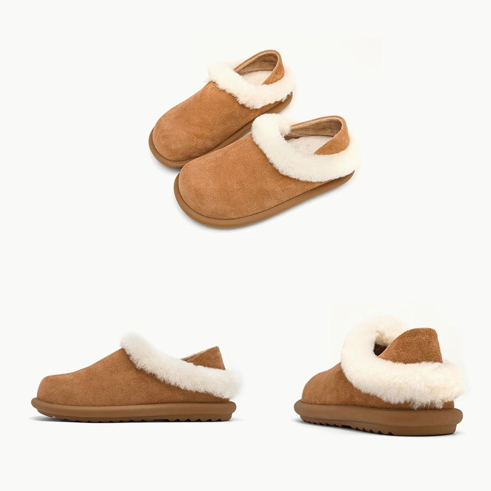 Thick sole two-wear birkenstock shoes for women 2026winternew arrivalfleece-lined snow boots fur slippers soft bottomheattech cotton shoes