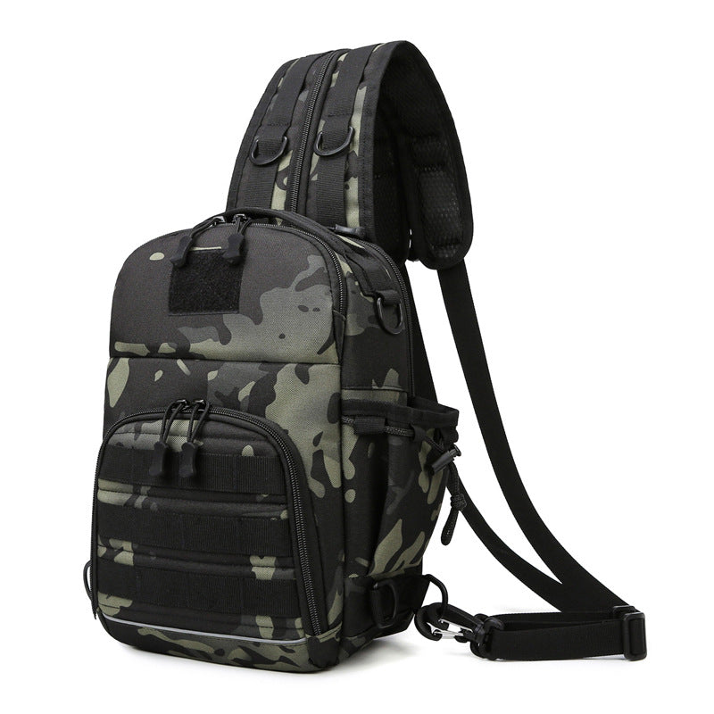 Camouflage shoulder bag Men's messenger bag Water-proof multi-functional nylon cloth breast bag Outdoor combat readiness storage backpack