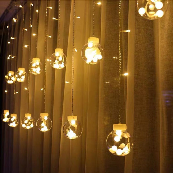 Wedding props led wishing ball curtain light bedroom ambient light courtyard balcony Internet celebrity curtain light round ball light string