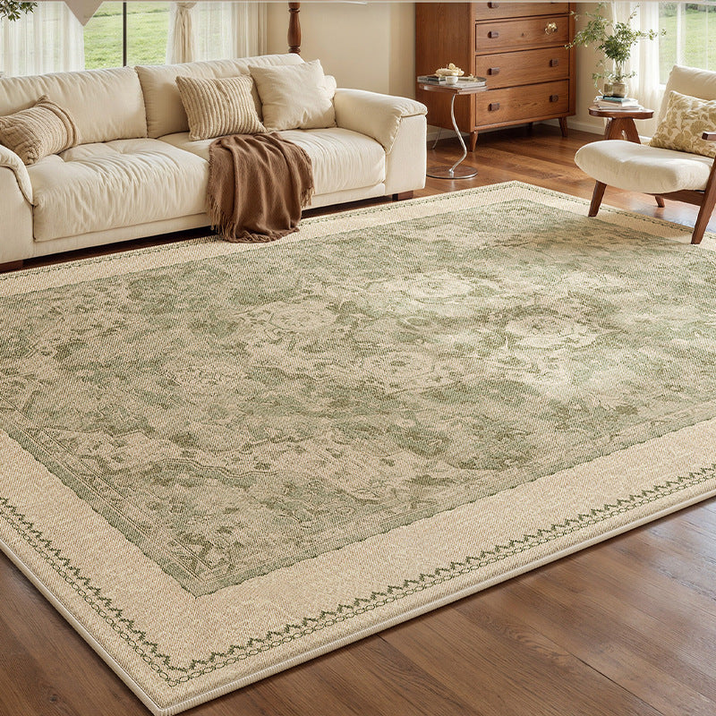 French-style rug for living room, bedroom, bedside, coffee table, sofa - soundproof, vintage, non-slip, summer cooling ice silk mat