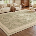 French-style rug for living room, bedroom, bedside, coffee table, sofa - soundproof, vintage, non-slip, summer cooling ice silk mat