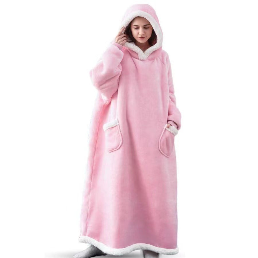 New arrival: lazy day pajama set - pullover tv blanket, thickened hooded pajamas, warm blanket hoodie, loose-fit outerwear bathrobe