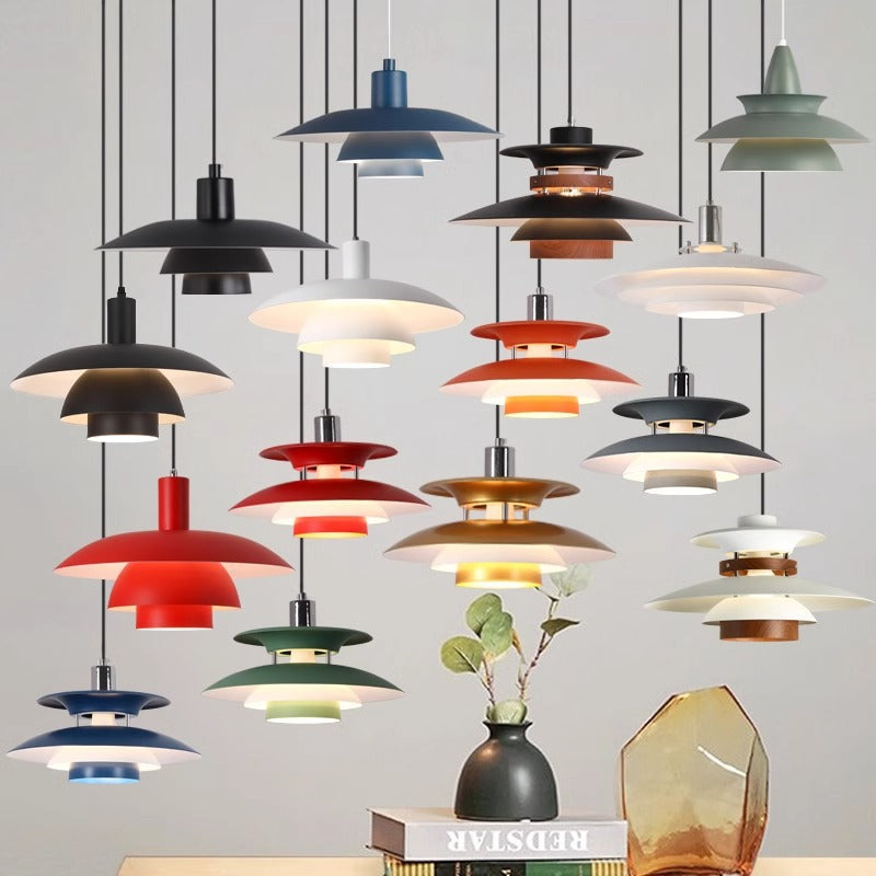 Danish Restaurant Chandelier B & B Cafe Hotel Petal Creative Bar Light Modern Simple Iron Flying Saucer Lighting