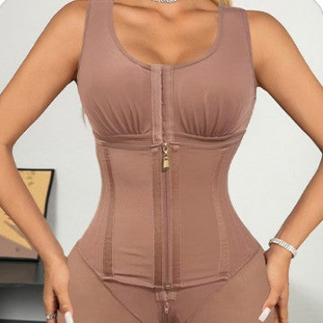 Exportnew arrival hardened mesh one-piece body shaping garment steel frame tummy control hip lift corset body shaping bodysuit