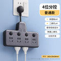 Multi-function socket usb converter with clock display, independent switches, and multiple outlets for home, dorm, and office use