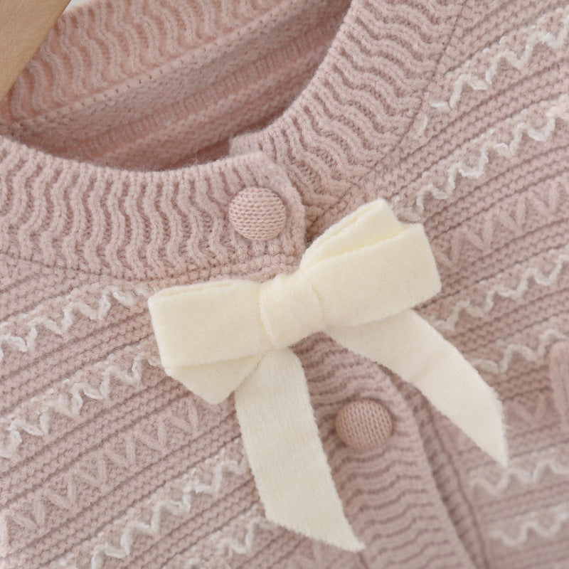 Girls' knitted cardigan set - autumn  new collection: two-piece outfit for little girls